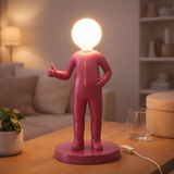 J-Resin de pouce de lampe de table J - Plastic - rose en situation