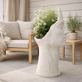 J -line Flowerpot David - Ceramics - White - Grand - Ø 36 cm en situation