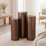 J-Line Lot de 3 Piliers Ronds Métal Bronze en situation