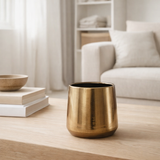 Pot de fleur en j-line autour de terra bronze brillant petit en situation