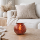J -Liline Tealight Holder Bal CrACKELÉ - Glass - Pink - Small en situation