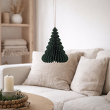 Sapin de Noël suspendu J-Line - papier - vert - petit en situation