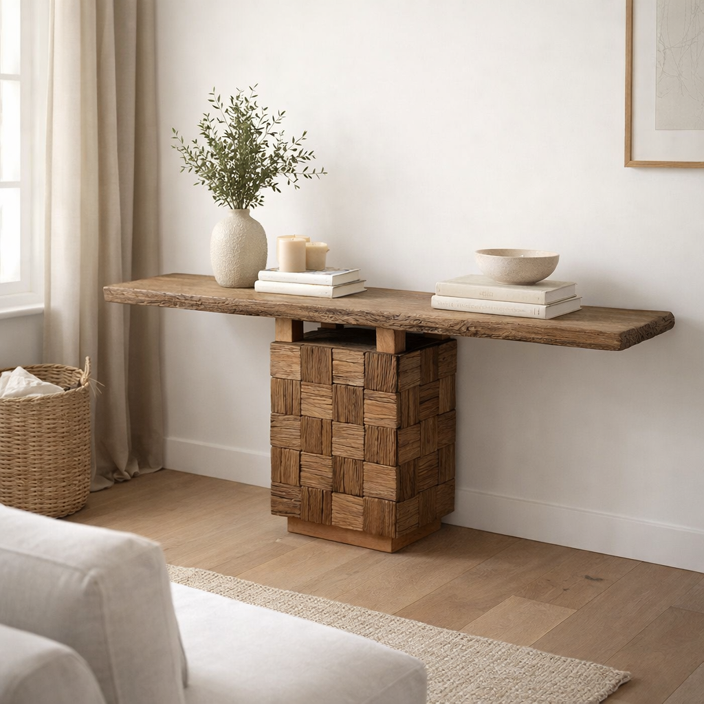 Console J-Line Woody Hout Naturel en situation