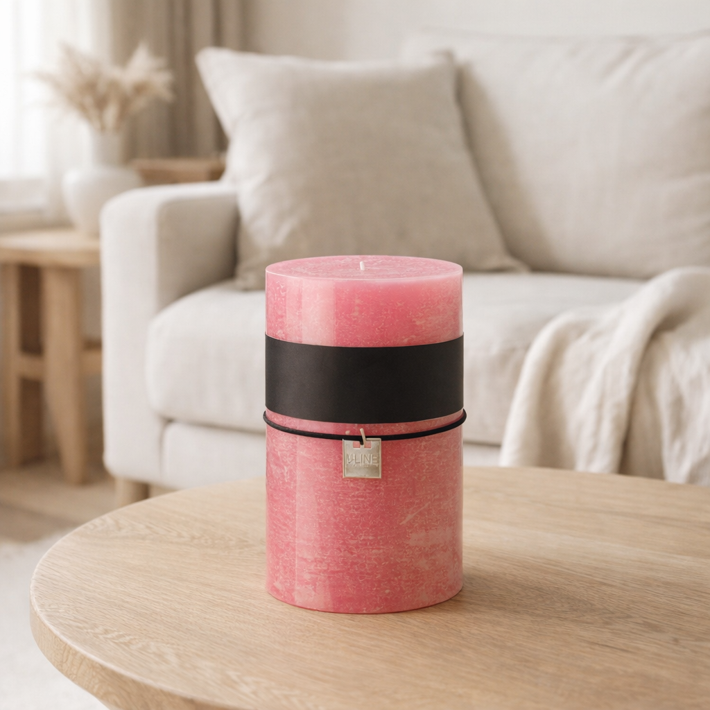 Bougie cylindrique J-Line - rose - extra large - 95U en situation