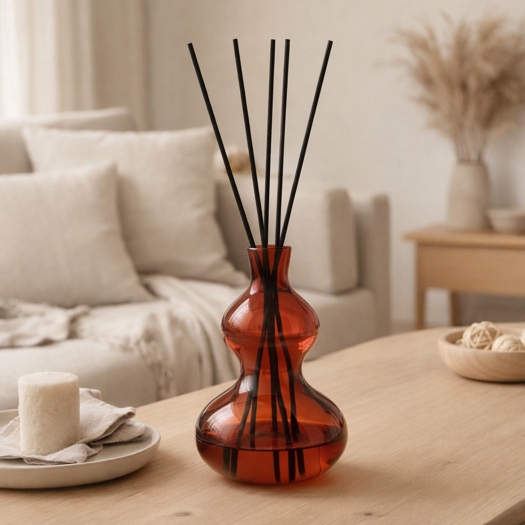 Encens J-Line geurolie olive & frank - verre - rouge - grand en situation