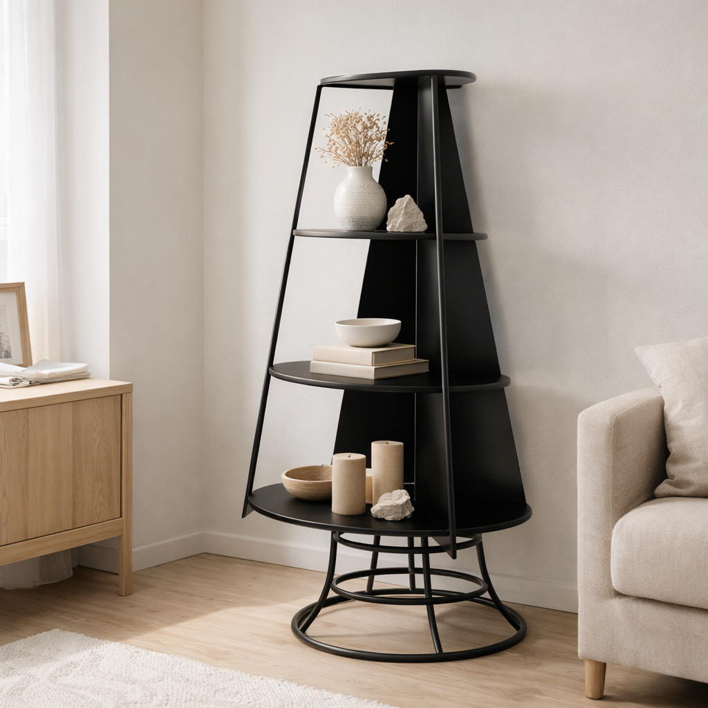 J-Line rack Sapin de Noël - métal - noir - S en situation