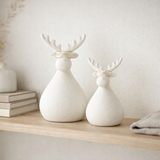 Figurine J-Line Renne - porcelaine - blanc/or - M en situation
