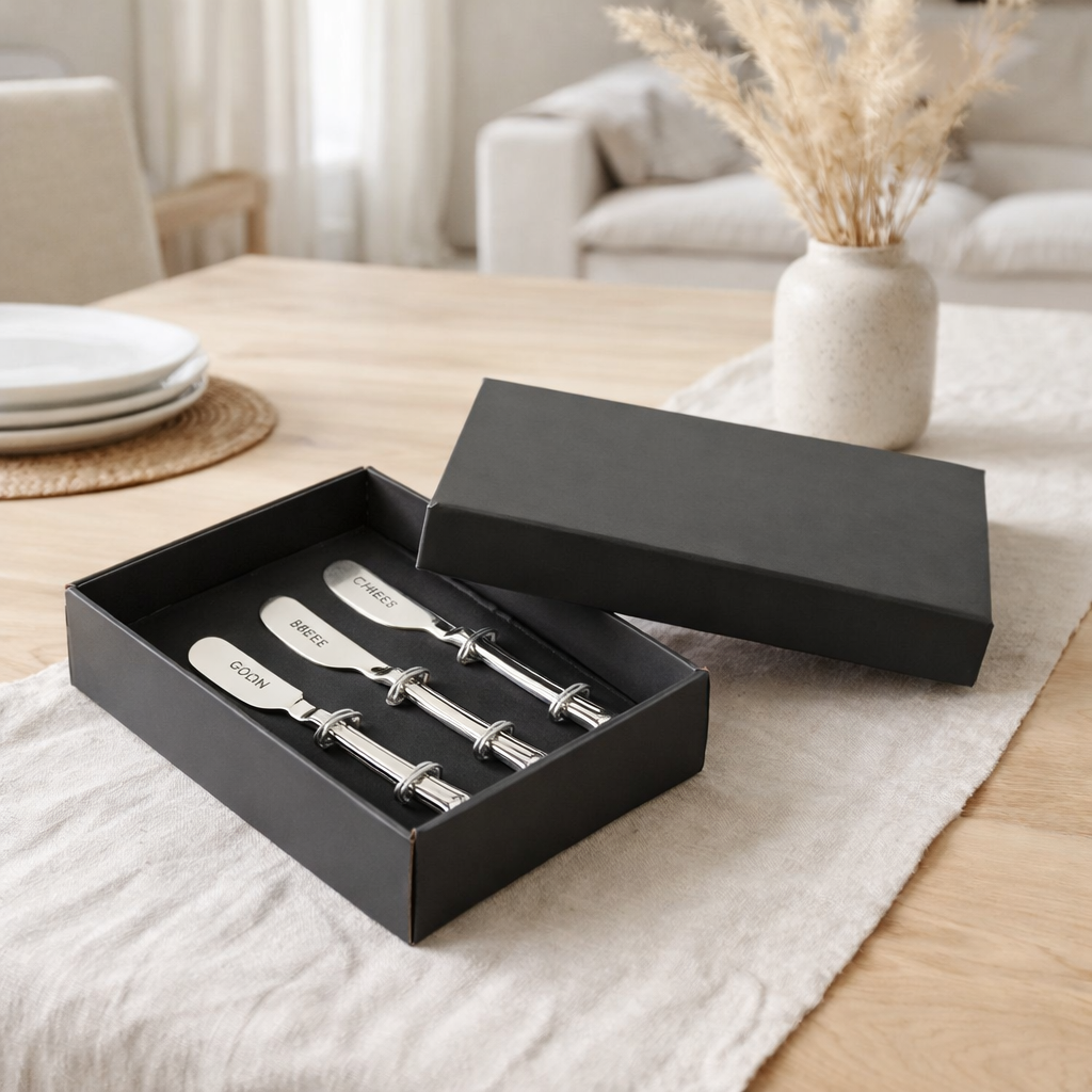 Couverts J-Line - laiton - argent - lot de 4 en situation