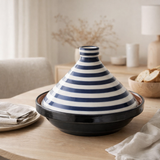 J -line Tajine Grenade - Céramique - Blanc / Bleu en situation