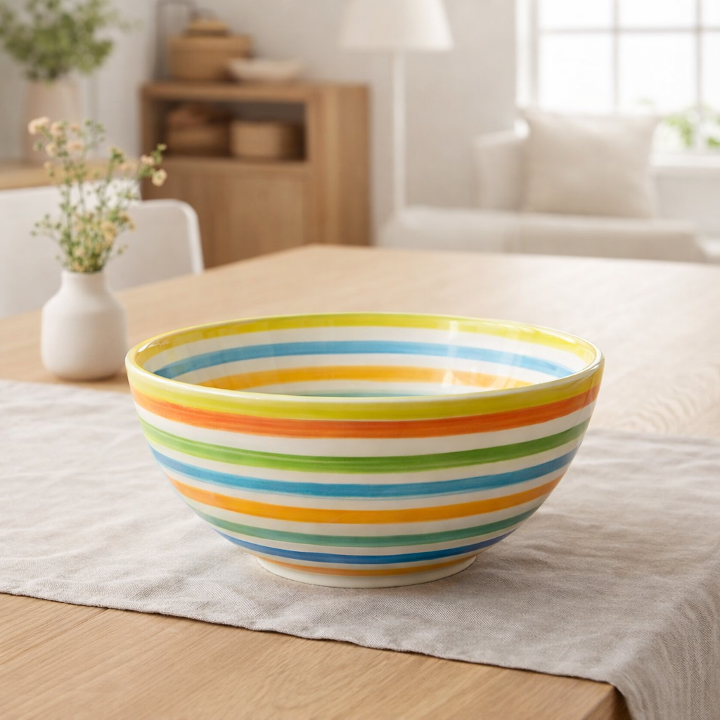 J -line Come Grenade Stripes High - Ceramics - Blanc / Green - Medium en situation