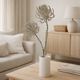 J-Line décoration Branche 2 Fleurs - tissu artificiel - vert clair en situation