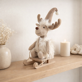 Figurine J-Line Eland Sledge - polyester - beige en situation