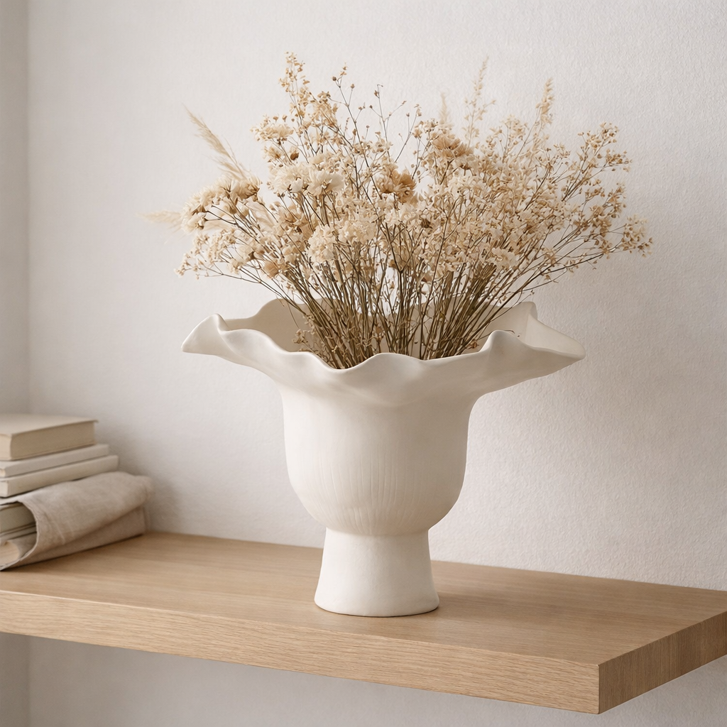 Vase J-Line Heliix - joues - blanc en situation