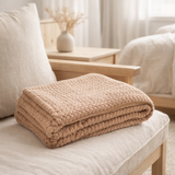 Couverture J-Line - polyester - camel en situation