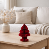 J-Line décoration Sapin de Noël Pliable - papier - Noël rouge - S en situation