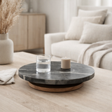 Plateau J-Line Rotating Marble - pierre - noir/gris en situation