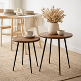 Table basse J-Line Neo - caoutchouc - naturel/noir - lot de 2 en situation