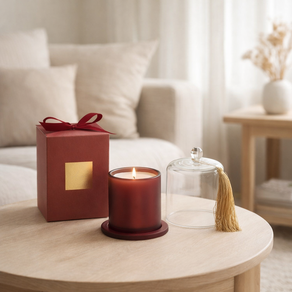 Bougie Parfumée J-Line Stolp Amour Rouge Grande 45 Heures en situation