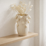 J-Line Vase Botanics Lotus - Copper - Beige - 35 cm de haut en situation