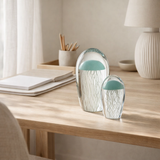 J -line press Paper calypso oval - verre - transparent / bleu clair - l en situation