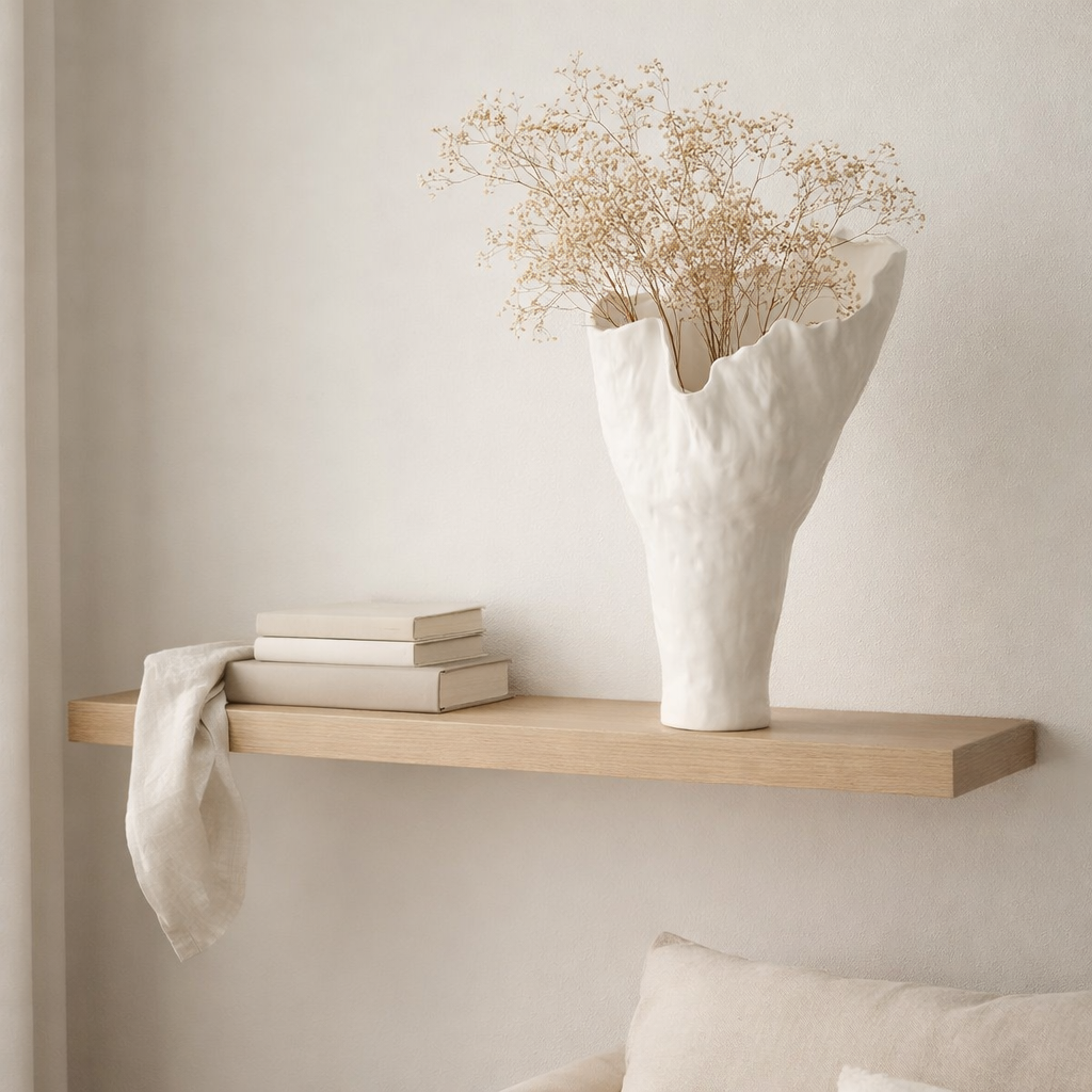 J -line Vase Corolla Smal - Céramique - Blanc - 55 cm de haut en situation