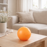J-Line Bougie Boule Cire Fluo Orange - 30 Heures en situation