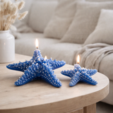 J-Line Candle Starfish Wax Bleu Large - 3 Heures en situation