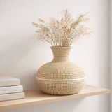 J -line Vase tissée - Merdoise - Natural / White - Ø 39 cm en situation
