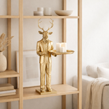 J-Lline Decoration Hert Ober Plateau - Polyresin - Gold en situation