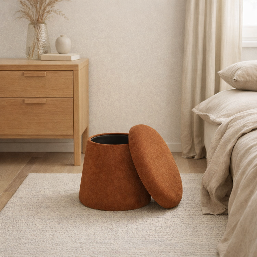 Tabouret J-Line Mushroom - bois - terre cuite - S en situation
