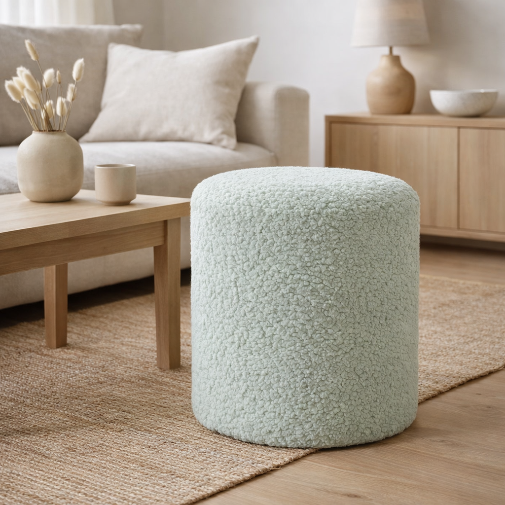 Tabouret J-Line Fourrure - bois - bleu clair en situation