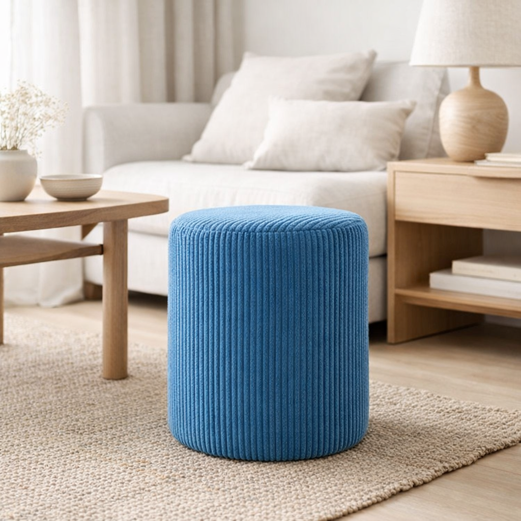 Tabouret J-Line Bont - bois - bleu en situation
