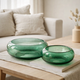 Bol décoratif J-Line Carol - verre - vert - L en situation