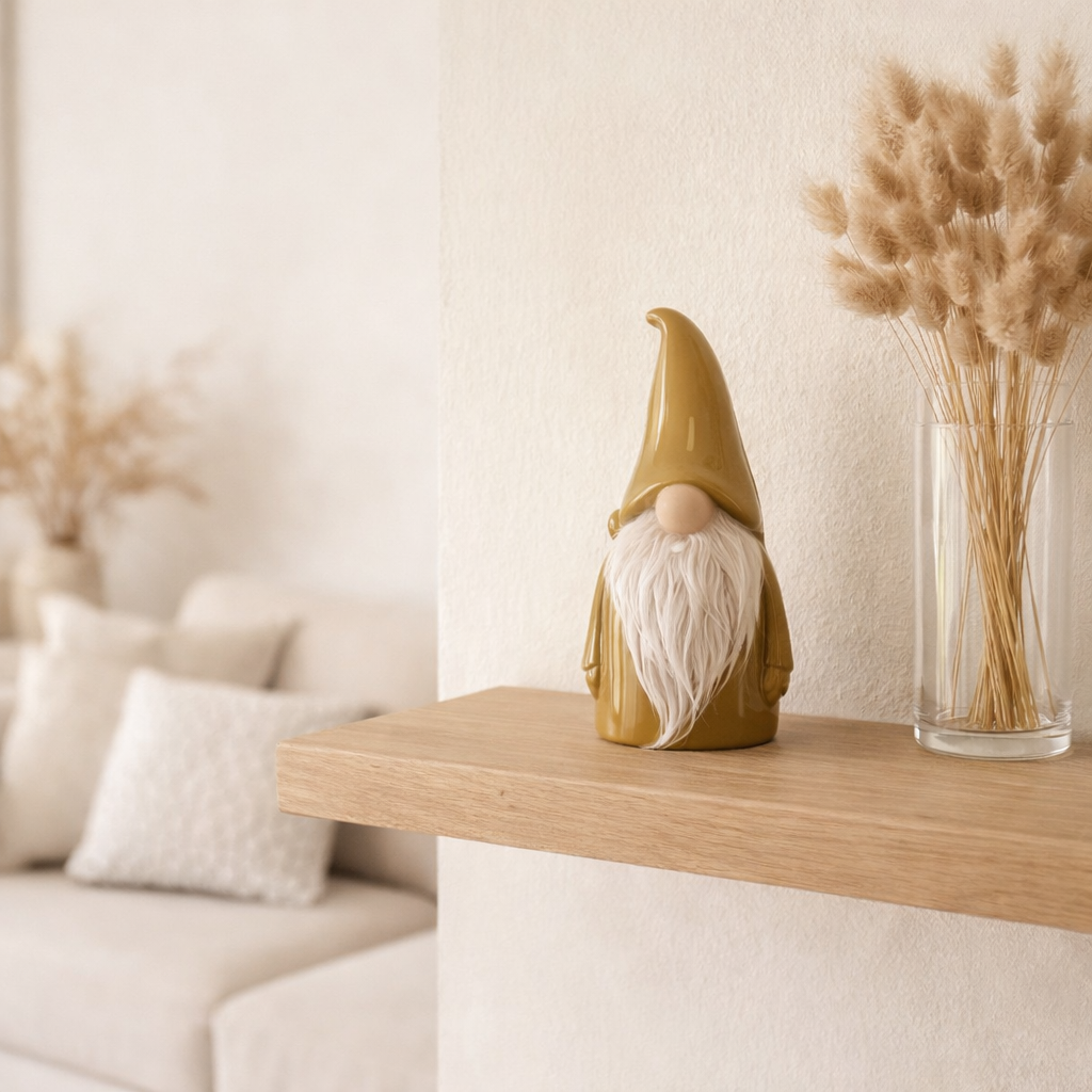 Figurine J-Line Gnome - porcelaine - ocre - S en situation