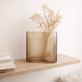 Vase J-Line Rayé - verre - marron - L en situation
