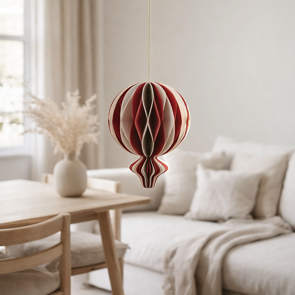 Suspension J-Line Air Balloon Pliable - papier - blanc/rouge - grand en situation