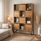 Armoire J-Line avec tiroirs en teck recyclé naturel en situation