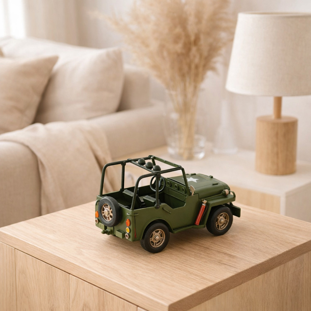 J-Line décoration 4x4 Antique - métal - vert kaki en situation