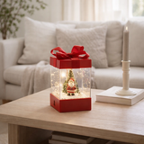 J-Line décoration Coffret cadeau boule à neige - polyrésine - mix - LED en situation