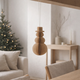 J-Line Cintre Bonhomme de Neige Papier Beige Grand en situation