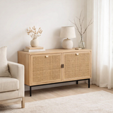 J -Liline Cabinet Square - Wood / Metal - Natural / Black - Grand en situation