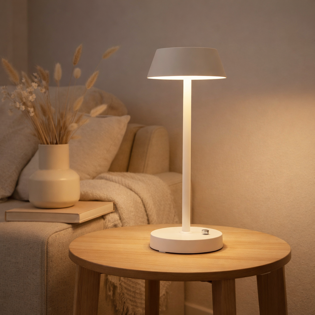 Lampe de table J-Line Noé - métal - blanc en situation
