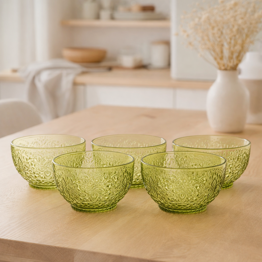 Boîte j-line 4 bols Green en plastique en situation