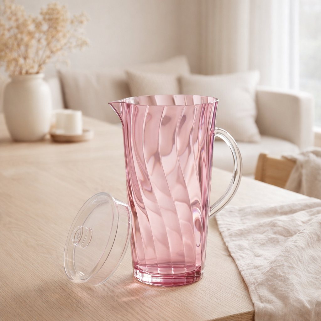 Carafe J-Line Wave - plastique - rose en situation