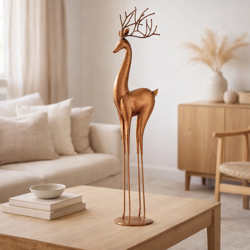 J-Line Figure Rendeer à pied - Metal - Copper - Grand en situation
