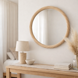 J -line Spiegel Round - Roard / Glass - Natural - Medium - Ø 66,5 cm en situation