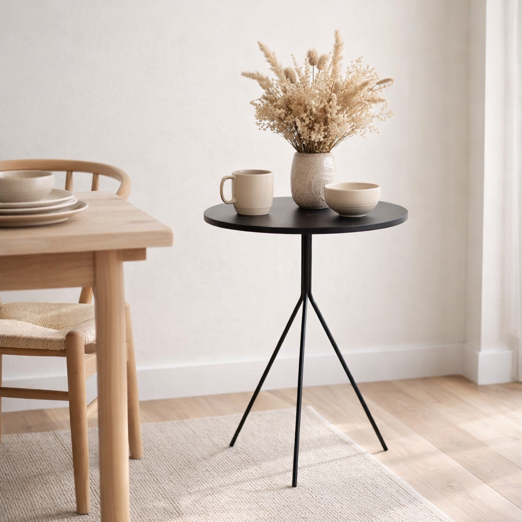 Table basse J-Line Ronde - métal - noir en situation