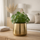 J -line Flowerpot Round - Ceramics - Gold - Medium - Ø 24 cm en situation