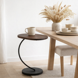 J-Line Bijzettafel Swoosh Ijzer/Mangohout Bruin/Zwart en situation