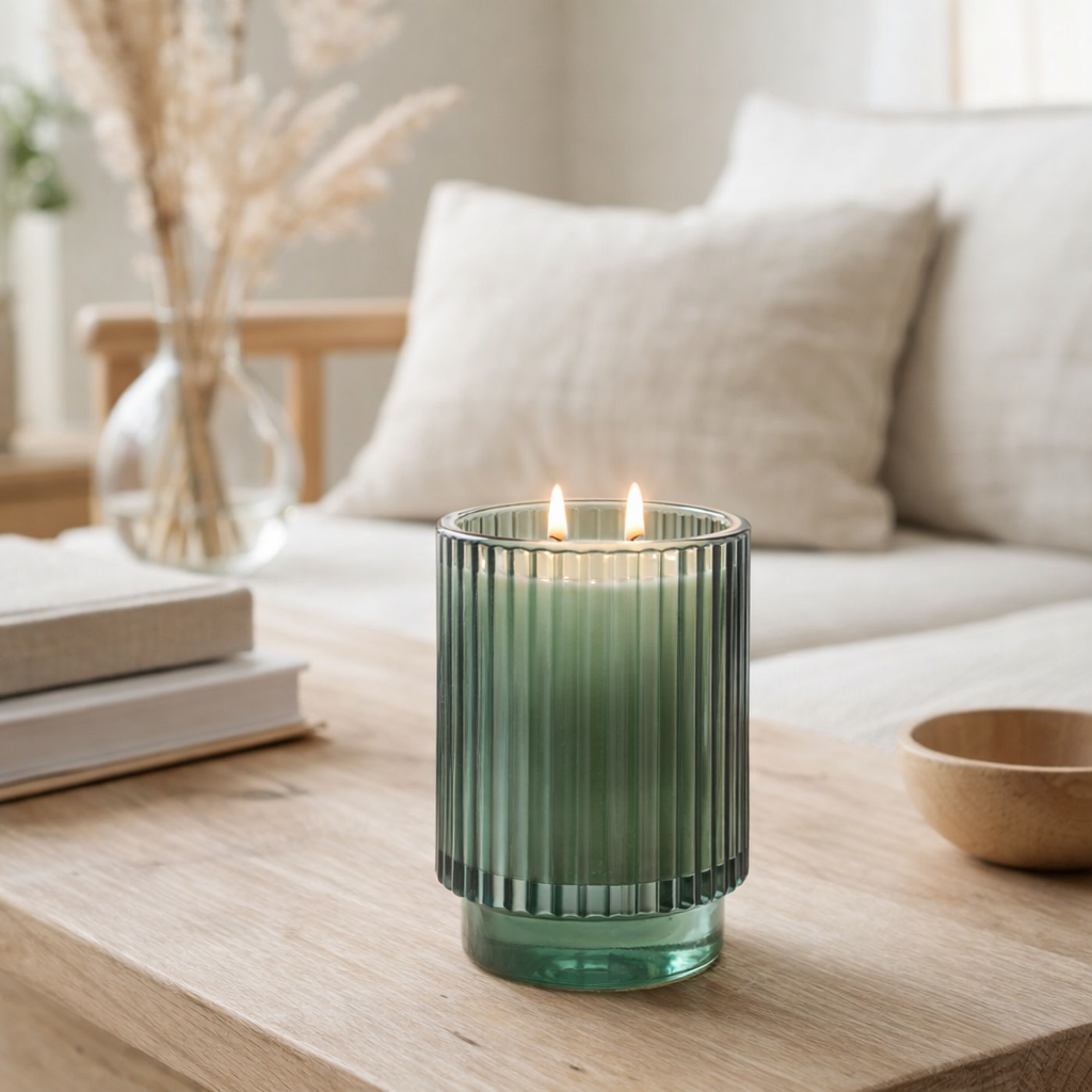 Bougie parfumée J-Line Breeze de cèdre - cire - grande - 30U en situation